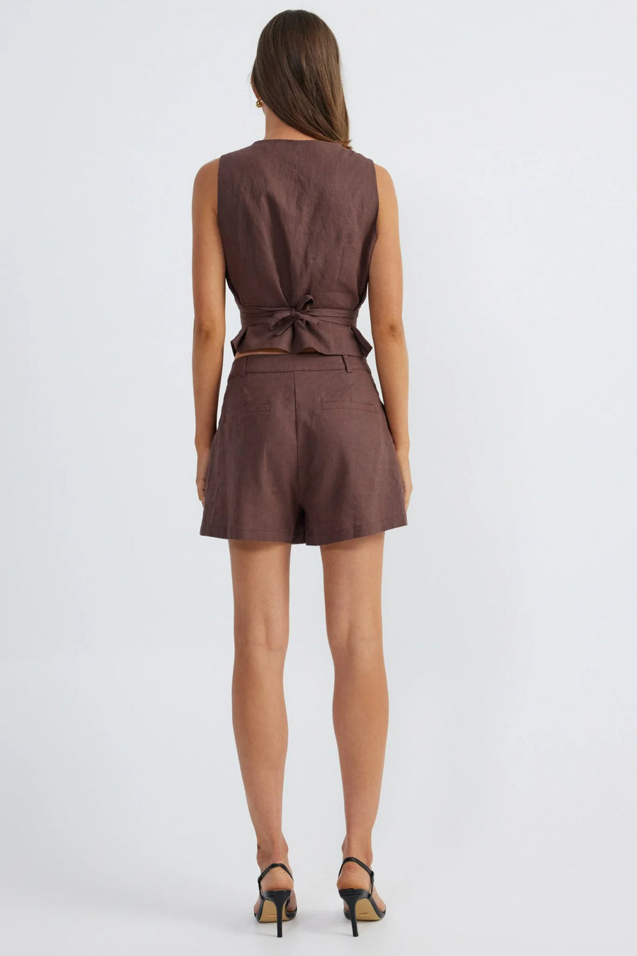 SNDYS - ALLEGRA LINEN VEST (CHOCOLATE)