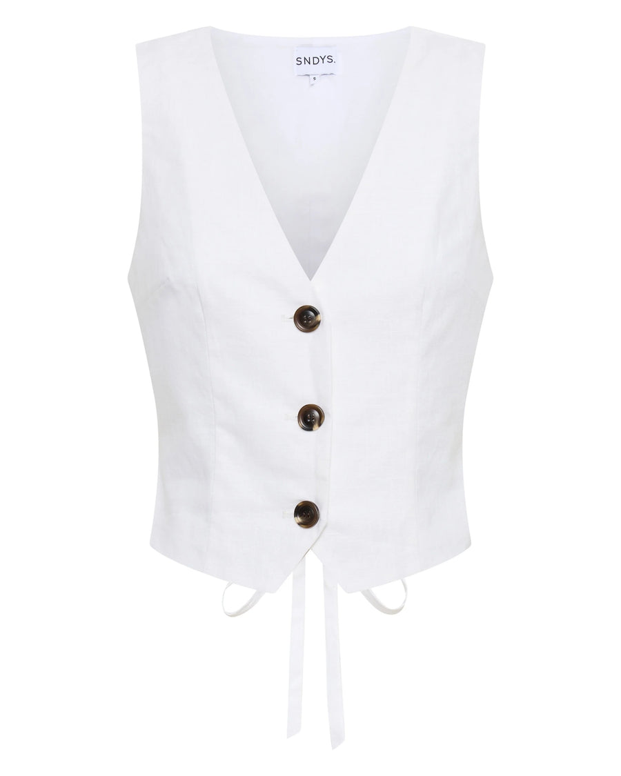 SNDYS - ALLEGRA LINEN VEST (NATURAL WHITE)