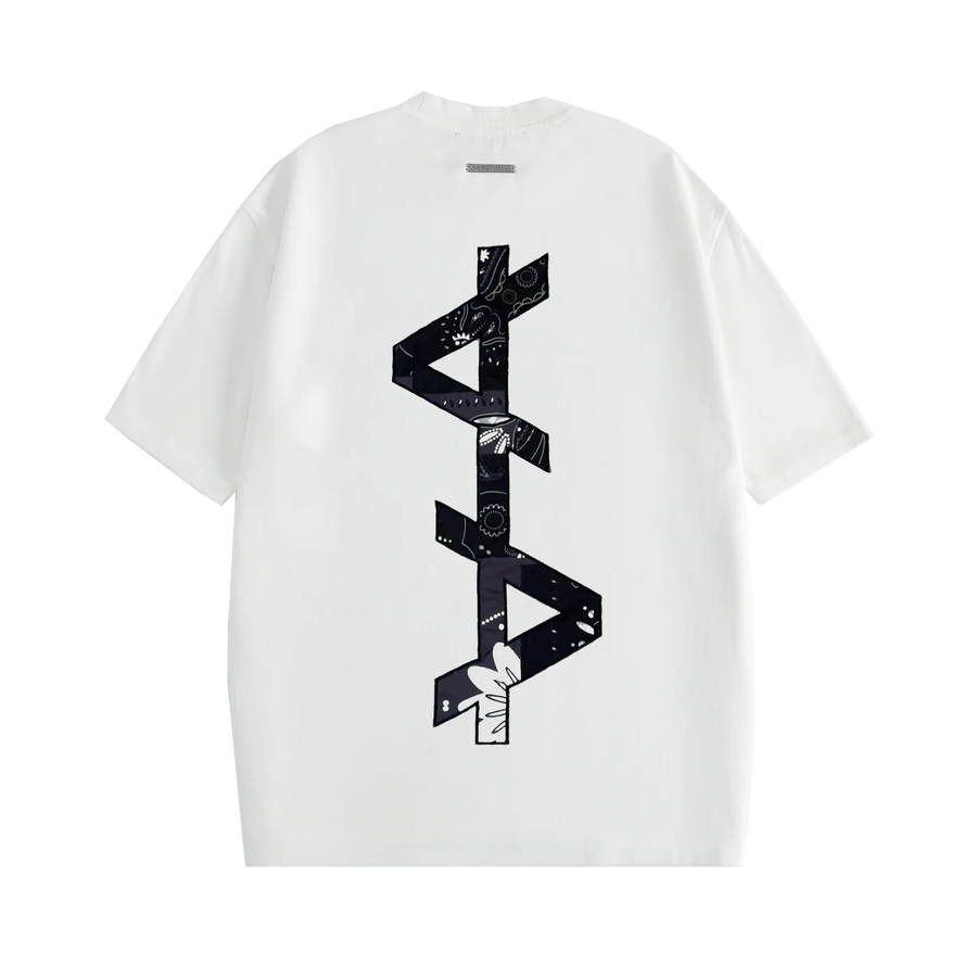 Artchimia l BANDANA AA WHITE LUXE OVERSIZED T-SHIRT