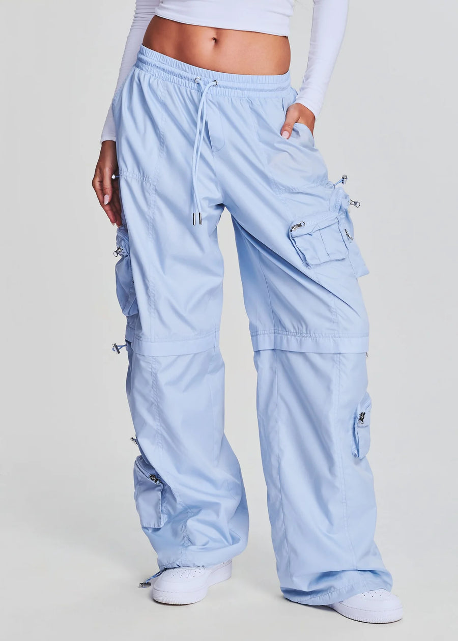 SEROYA - ALBA RUCHED CARGO PANT LIGHT BLUE