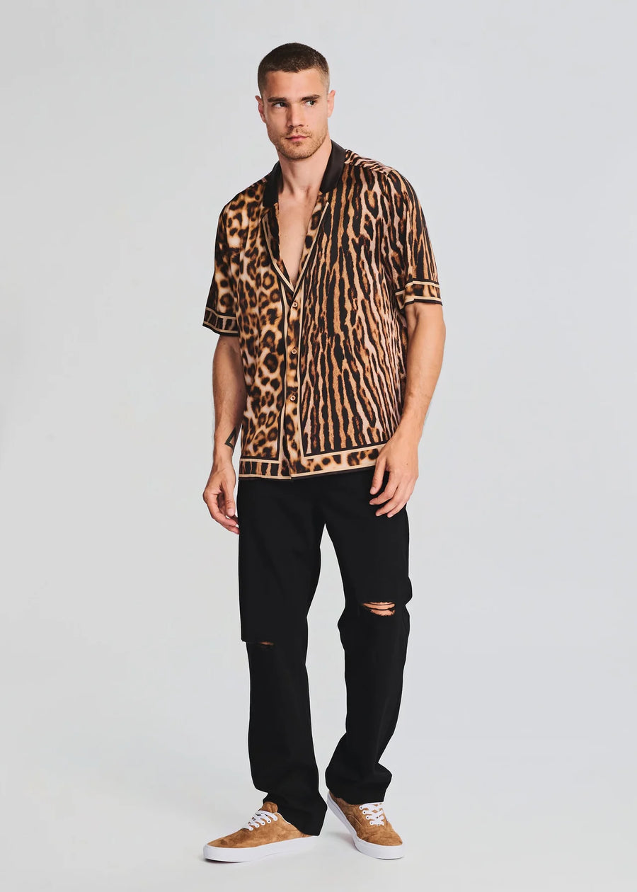 SEROYA - WILEY SILK SHIRT BROWN LEOPARD