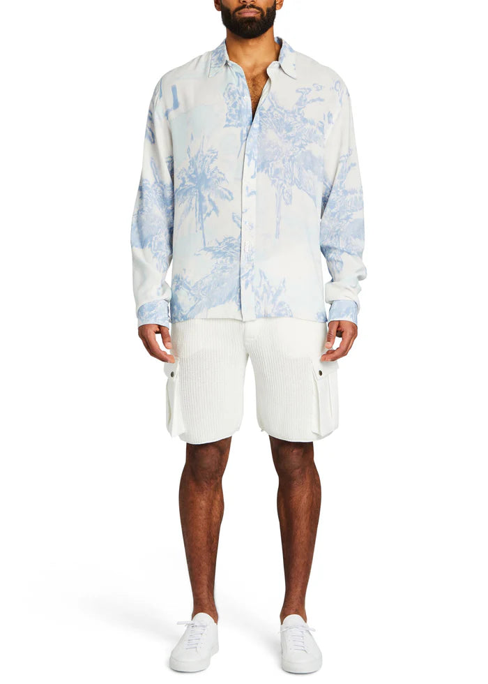 SEROYA - LAWSON BUTTON DOWN BLUE PALM