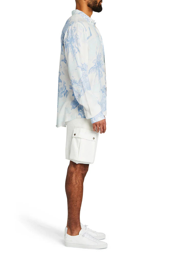 SEROYA - LAWSON BUTTON DOWN BLUE PALM