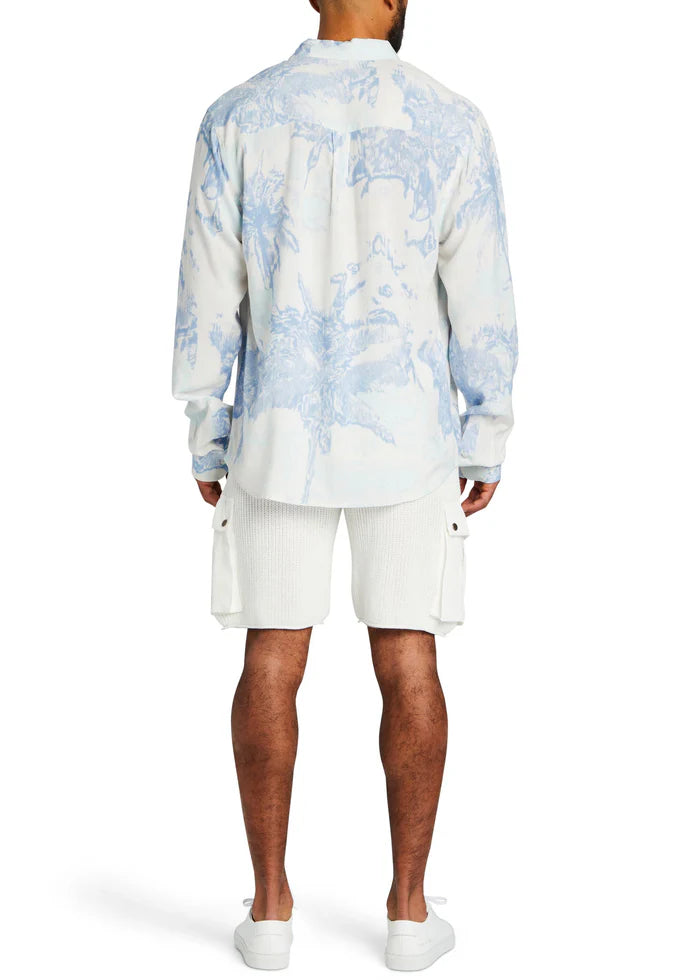 SEROYA - LAWSON BUTTON DOWN BLUE PALM