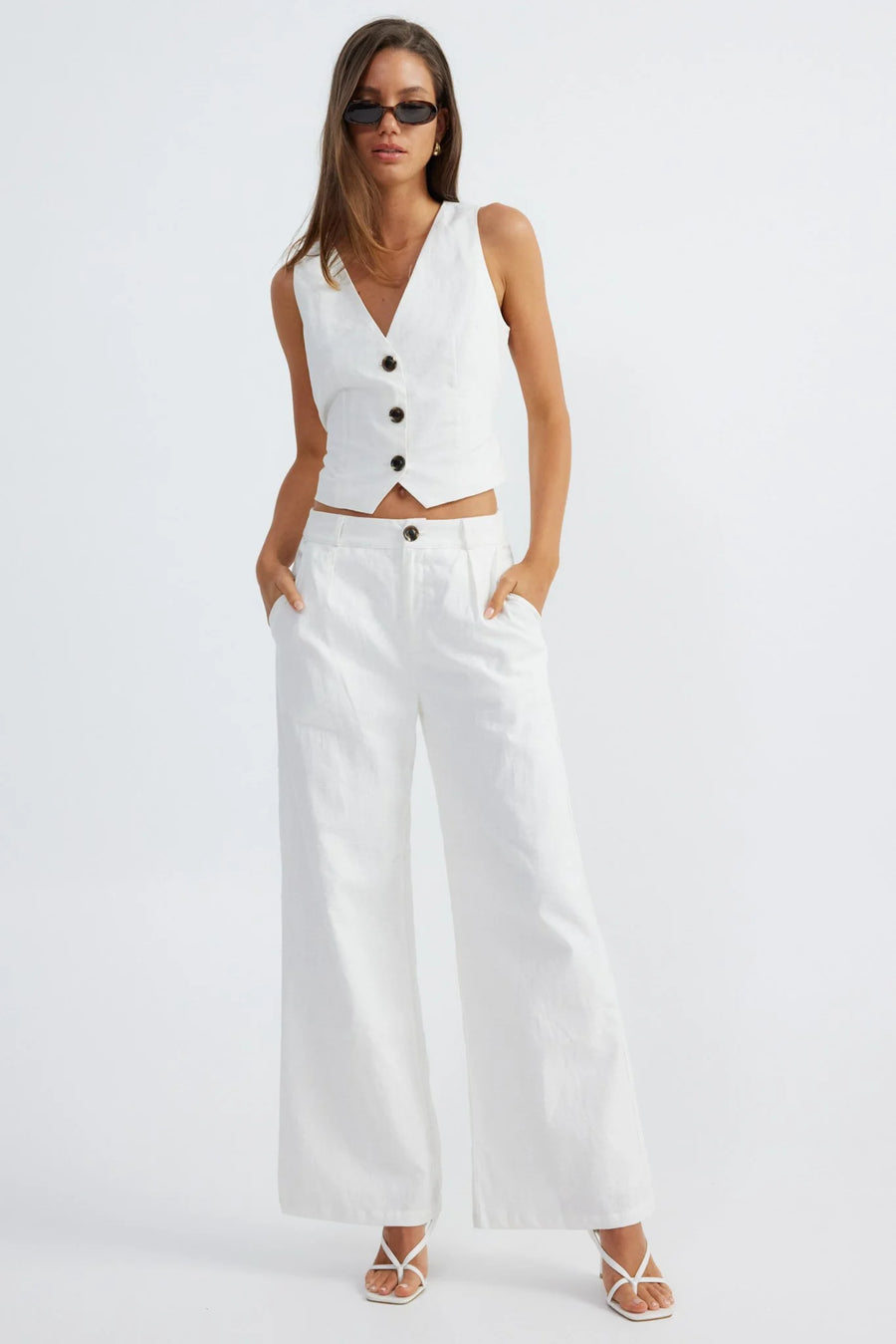 SNDYS - HALE LINEN PANTS (NATURAL WHITE)