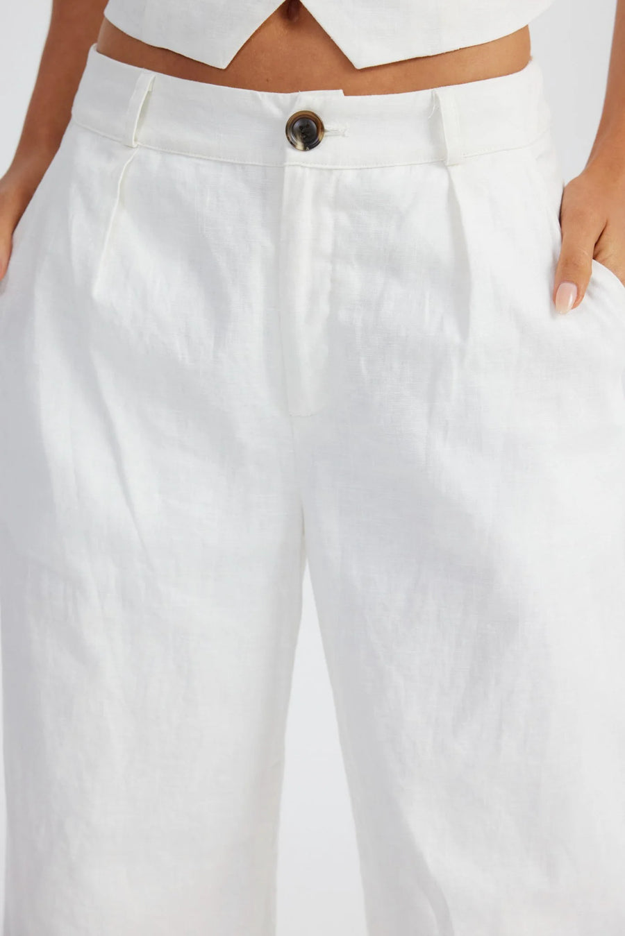 SNDYS - HALE LINEN PANTS (NATURAL WHITE)