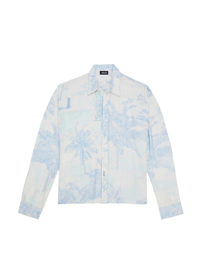 SEROYA - LAWSON BUTTON DOWN BLUE PALM