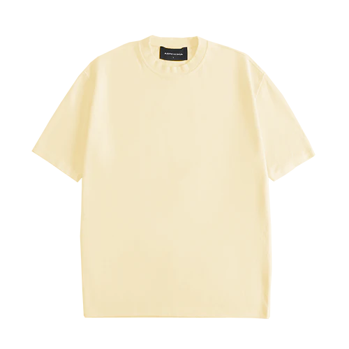 SOLID LUXE OVERSIZED T-SHIRT (CREAM YELLOW)