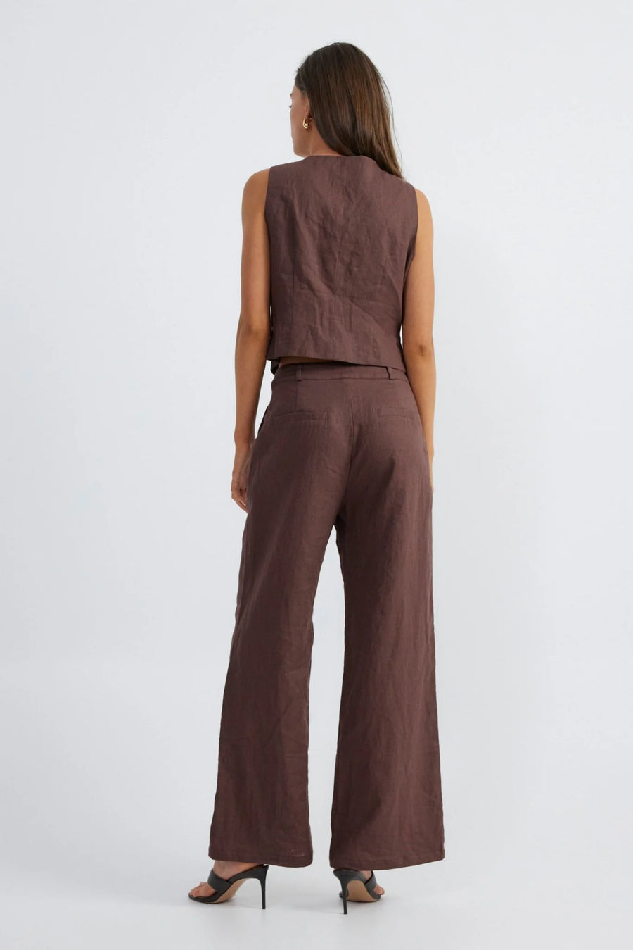 SNDYS - HALE LINEN PANTS (CHOCOLATE)